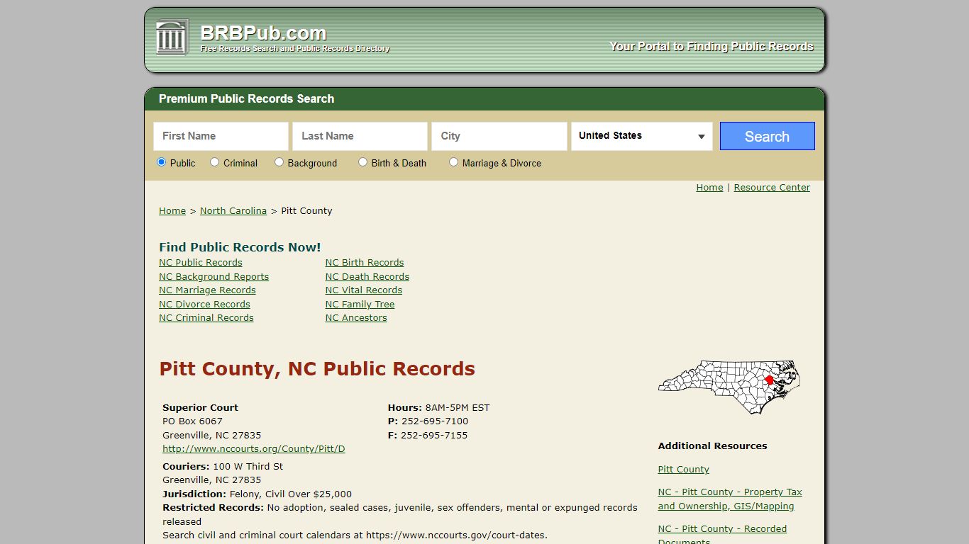 Pitt County Public Records | Search North Carolina Government Databases